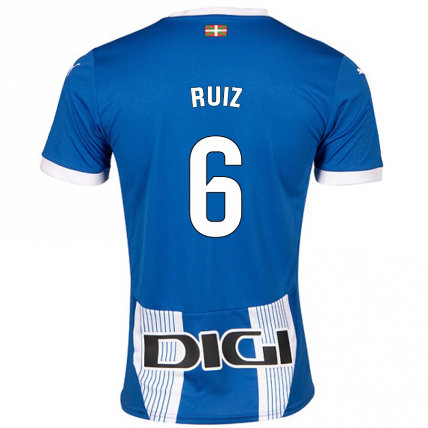 Kinder Fußball Markel Ruiz #6 Blau Heimtrikot Trikot 2024/25 T-Shirt Luxemburg