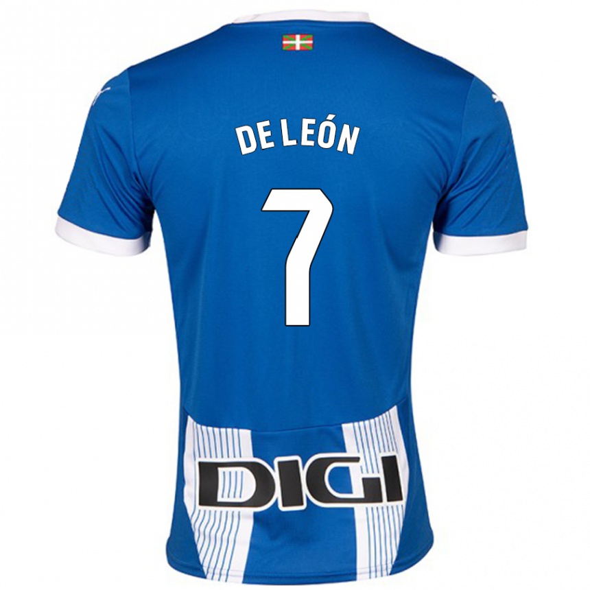 Kinder Fußball José De León #7 Blau Heimtrikot Trikot 2024/25 T-Shirt Luxemburg