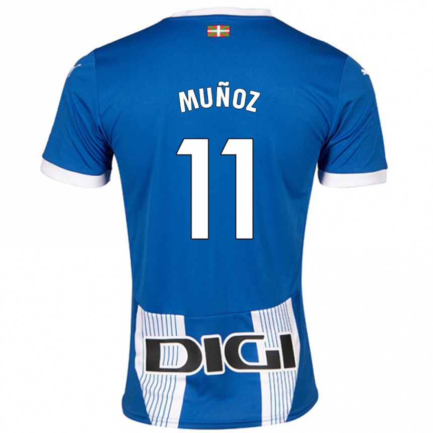 Kinder Fußball Egoitz Muñoz #11 Blau Heimtrikot Trikot 2024/25 T-Shirt Luxemburg