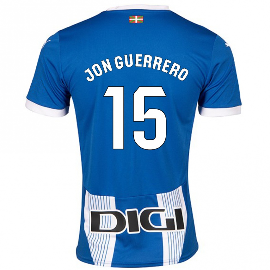 Kinder Fußball Julen Jon Guerrero #15 Blau Heimtrikot Trikot 2024/25 T-Shirt Luxemburg