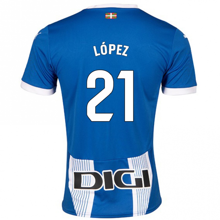 Kinder Fußball Juanma López #21 Blau Heimtrikot Trikot 2024/25 T-Shirt Luxemburg