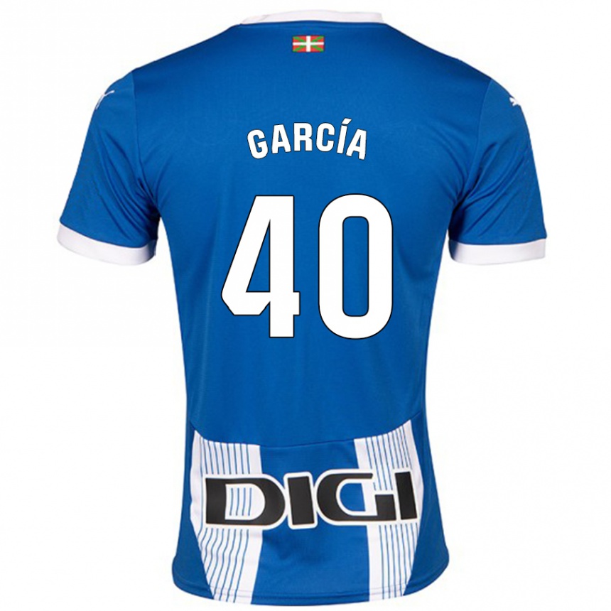 Kinder Fußball Álvaro García #40 Blau Heimtrikot Trikot 2024/25 T-Shirt Luxemburg