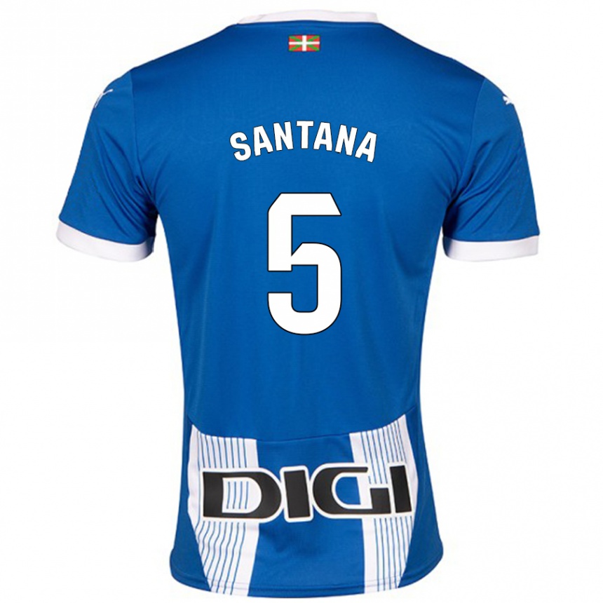 Kinder Fußball Vanesa Santana #5 Blau Heimtrikot Trikot 2024/25 T-Shirt Luxemburg