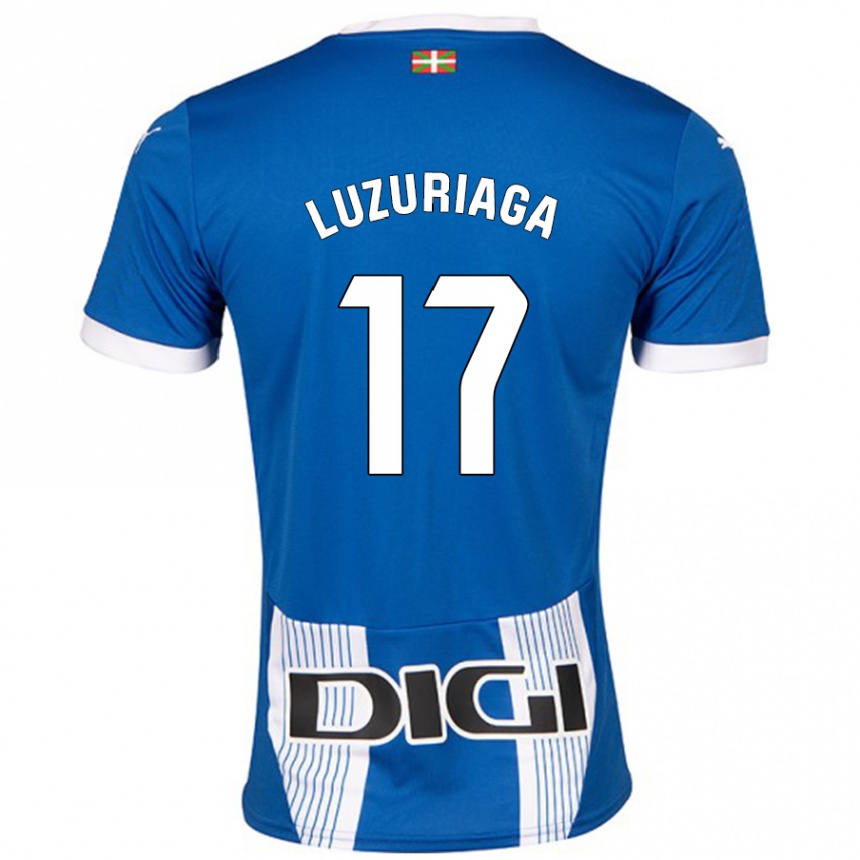 Kinder Fußball Judith Luzuriaga #17 Blau Heimtrikot Trikot 2024/25 T-Shirt Luxemburg