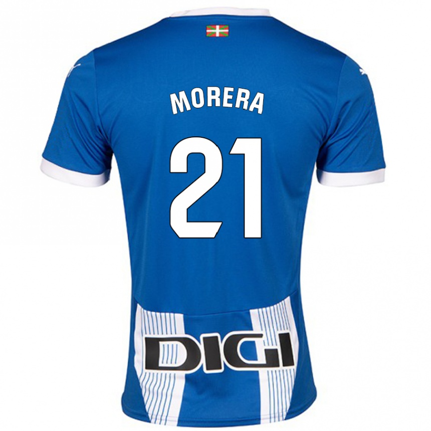 Kinder Fußball Carla Morera #21 Blau Heimtrikot Trikot 2024/25 T-Shirt Luxemburg