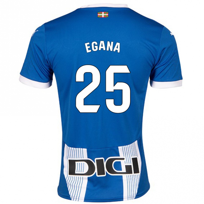 Kinder Fußball Eider Egaña #25 Blau Heimtrikot Trikot 2024/25 T-Shirt Luxemburg