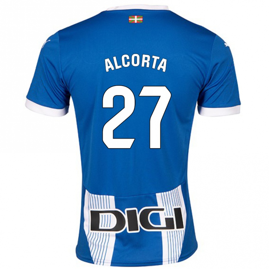 Kinder Fußball Alaitz Alcorta #27 Blau Heimtrikot Trikot 2024/25 T-Shirt Luxemburg