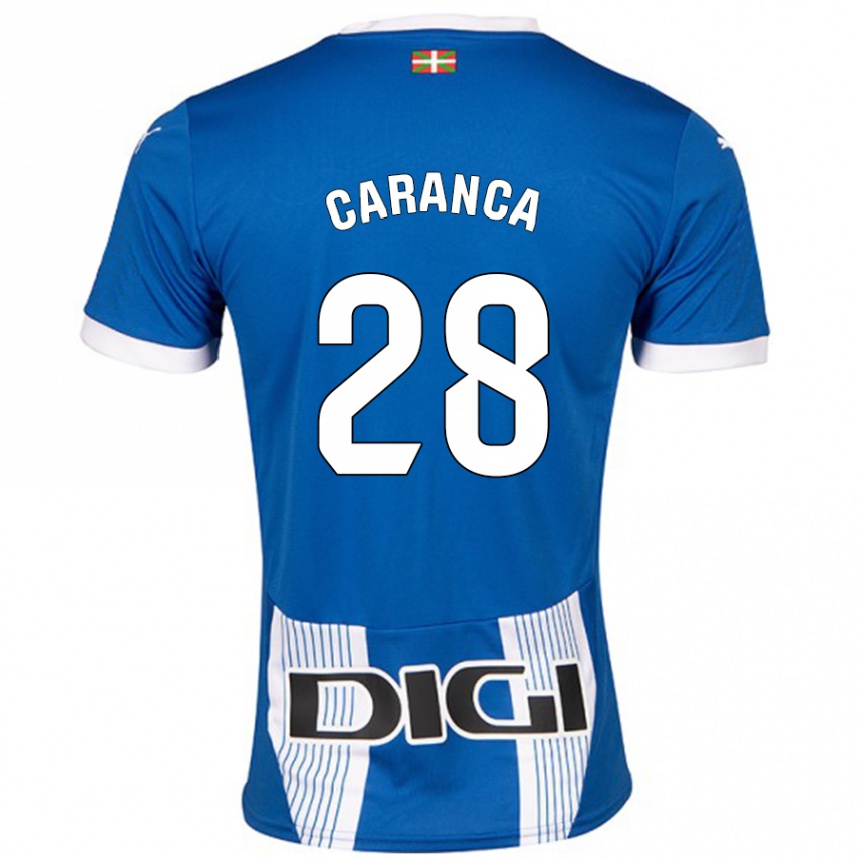 Kinder Fußball Sara Caranca #28 Blau Heimtrikot Trikot 2024/25 T-Shirt Luxemburg