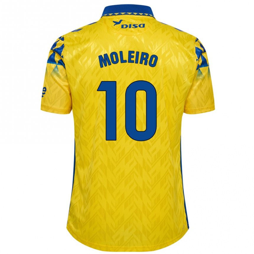 Kinder Fußball Alberto Moleiro #10 Gelb Blau Heimtrikot Trikot 2024/25 T-Shirt Luxemburg