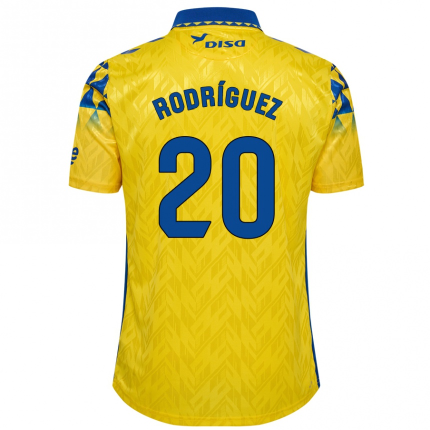 Kinder Fußball Kirian Rodríguez #20 Gelb Blau Heimtrikot Trikot 2024/25 T-Shirt Luxemburg