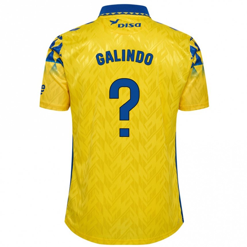 Kinder Fußball Cristian Galindo #0 Gelb Blau Heimtrikot Trikot 2024/25 T-Shirt Luxemburg