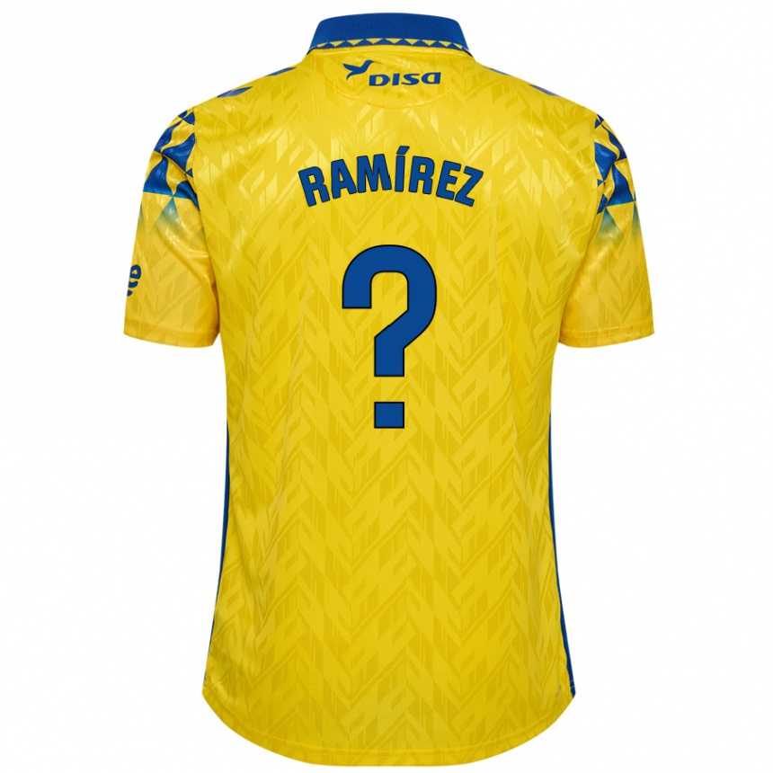 Kinder Fußball Daniel Ramírez #0 Gelb Blau Heimtrikot Trikot 2024/25 T-Shirt Luxemburg