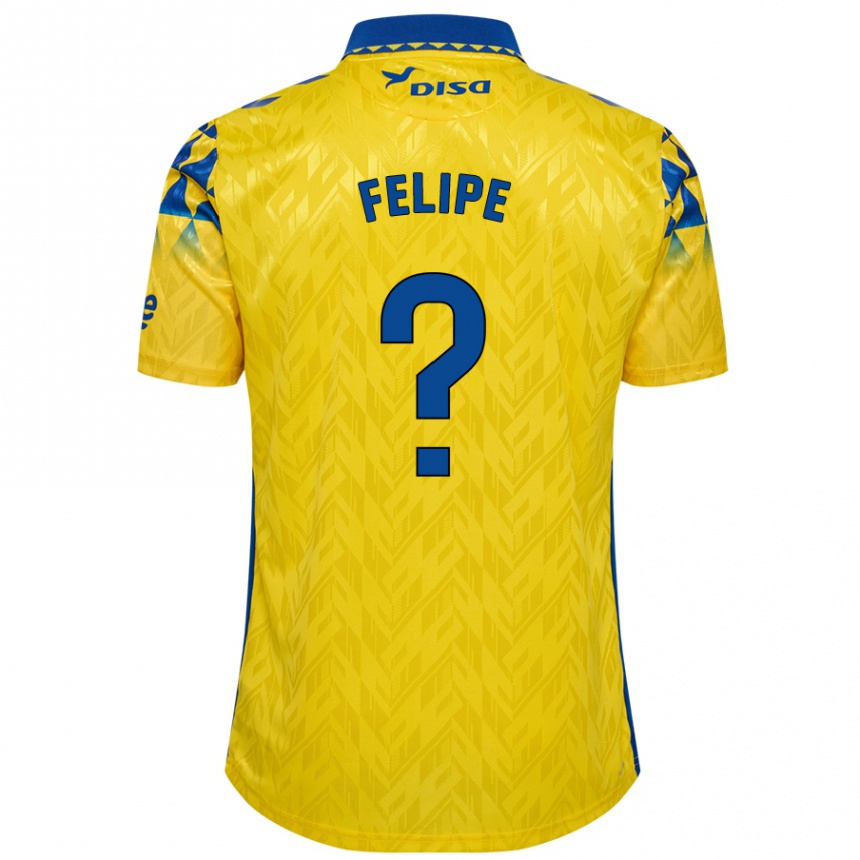 Kinder Fußball Amai Felipe #0 Gelb Blau Heimtrikot Trikot 2024/25 T-Shirt Luxemburg