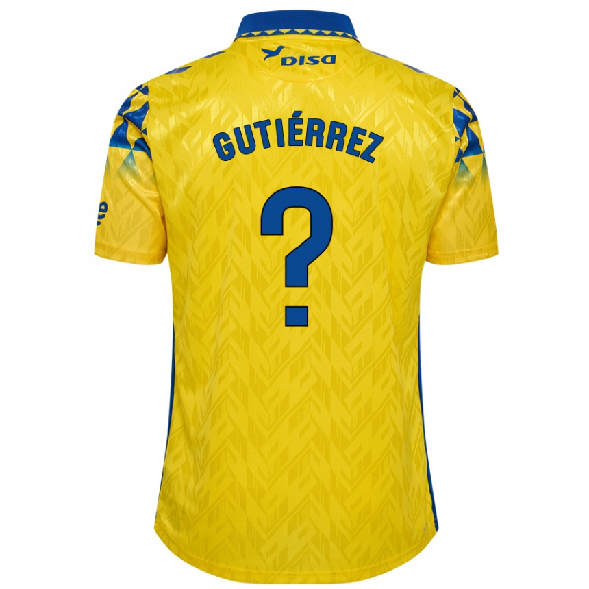 Kinder Fußball Marco Gutiérrez #0 Gelb Blau Heimtrikot Trikot 2024/25 T-Shirt Luxemburg