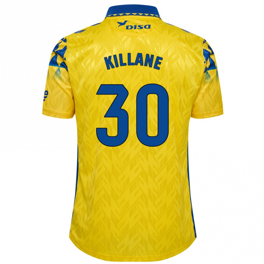 Kinder Fußball Álvaro Killane #30 Gelb Blau Heimtrikot Trikot 2024/25 T-Shirt Luxemburg