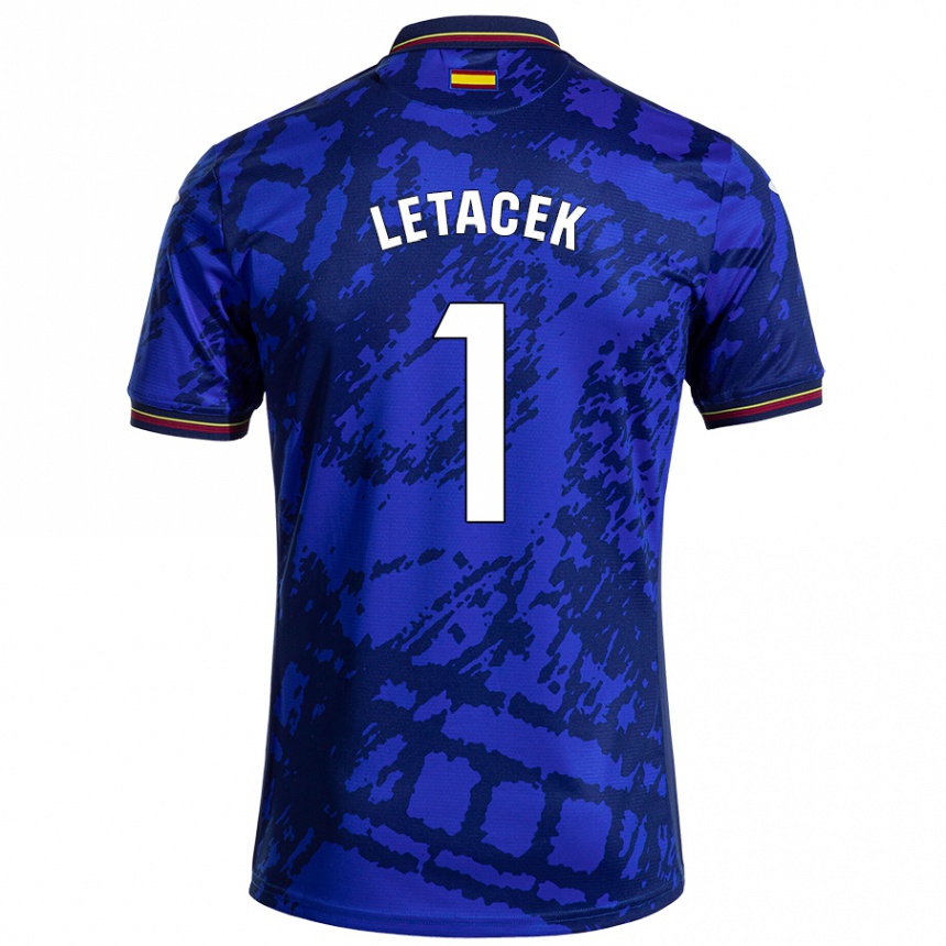 Kinder Fußball Jiri Letacek #1 Dunkleres Blau Heimtrikot Trikot 2024/25 T-Shirt Luxemburg