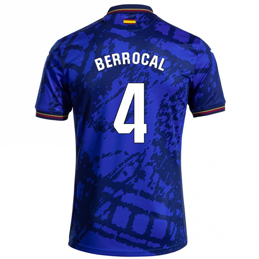 Kinder Fußball Juan Berrocal #4 Dunkleres Blau Heimtrikot Trikot 2024/25 T-Shirt Luxemburg