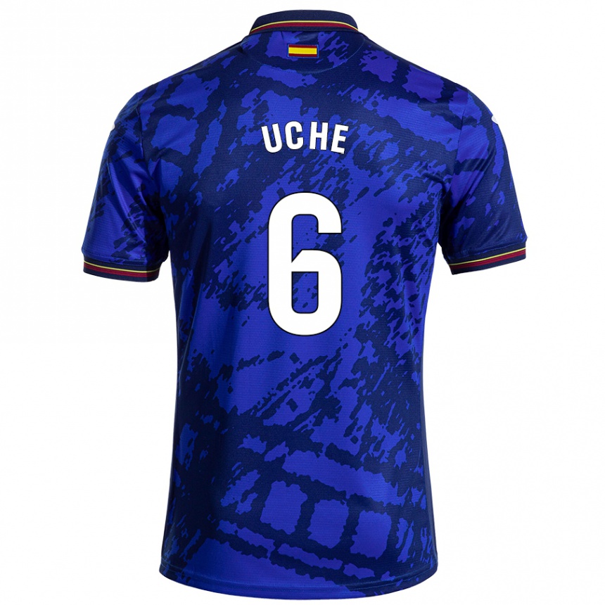 Kinder Fußball Chrisantus Uche #6 Dunkleres Blau Heimtrikot Trikot 2024/25 T-Shirt Luxemburg