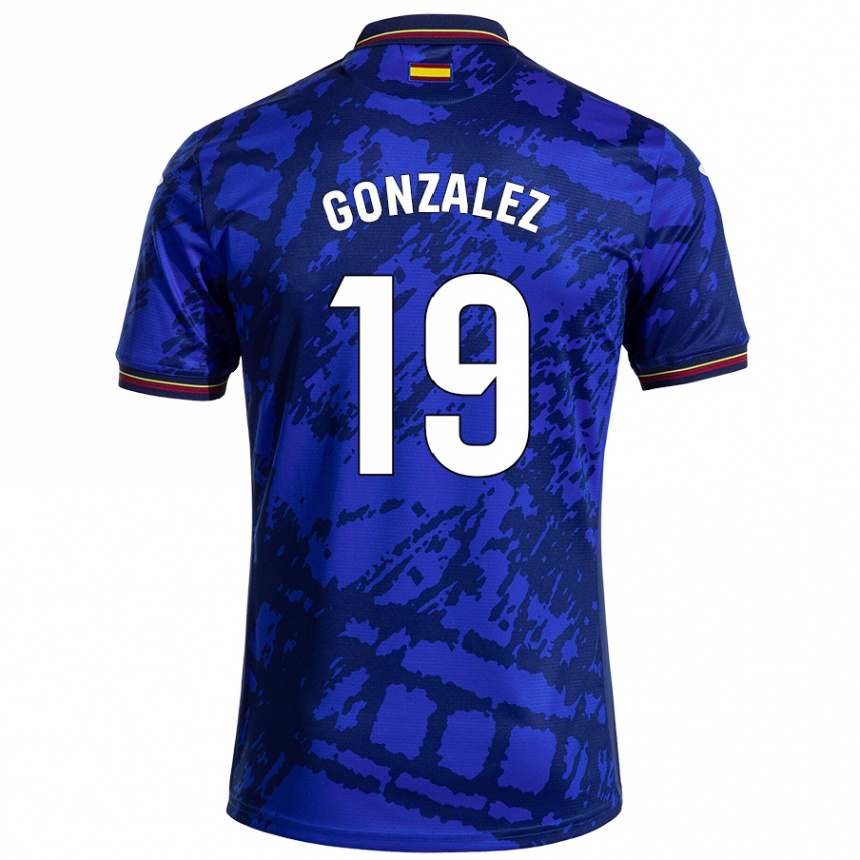 Kinder Fußball Peter González #19 Dunkleres Blau Heimtrikot Trikot 2024/25 T-Shirt Luxemburg