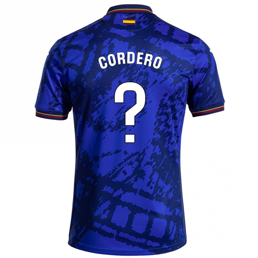 Kinder Fußball Alberto Cordero #0 Dunkleres Blau Heimtrikot Trikot 2024/25 T-Shirt Luxemburg