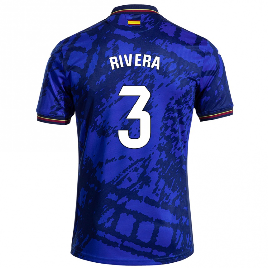 Kinder Fußball Gorka Rivera #3 Dunkleres Blau Heimtrikot Trikot 2024/25 T-Shirt Luxemburg