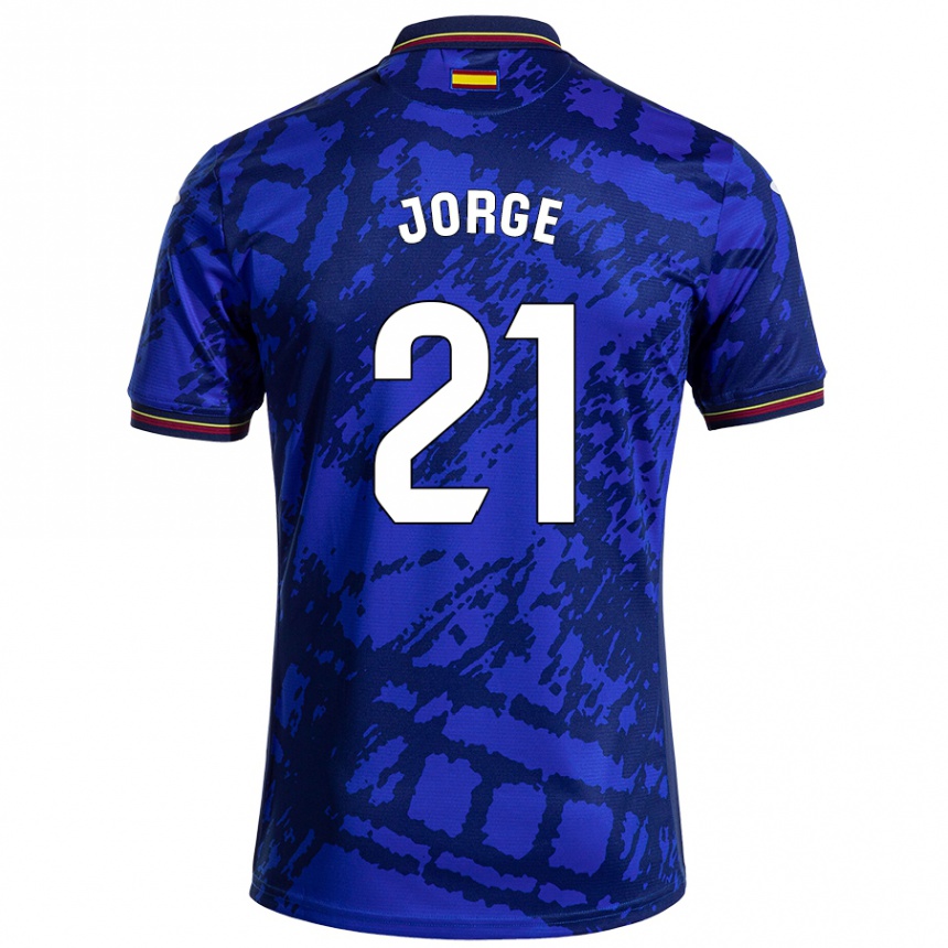 Kinder Fußball Jeremy Jorge #21 Dunkleres Blau Heimtrikot Trikot 2024/25 T-Shirt Luxemburg