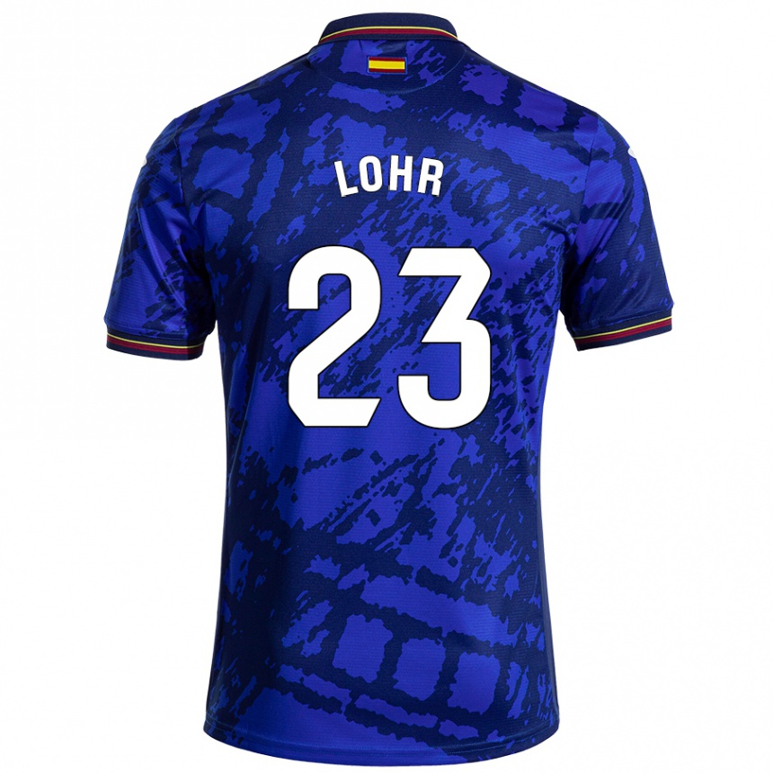 Kinder Fußball Luca Lohr #23 Dunkleres Blau Heimtrikot Trikot 2024/25 T-Shirt Luxemburg