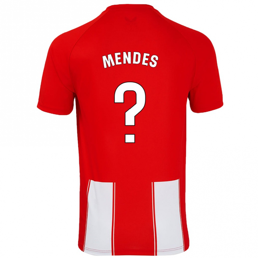 Kinder Fußball Houboulang Mendes #0 Rot Weiß Heimtrikot Trikot 2024/25 T-Shirt Luxemburg