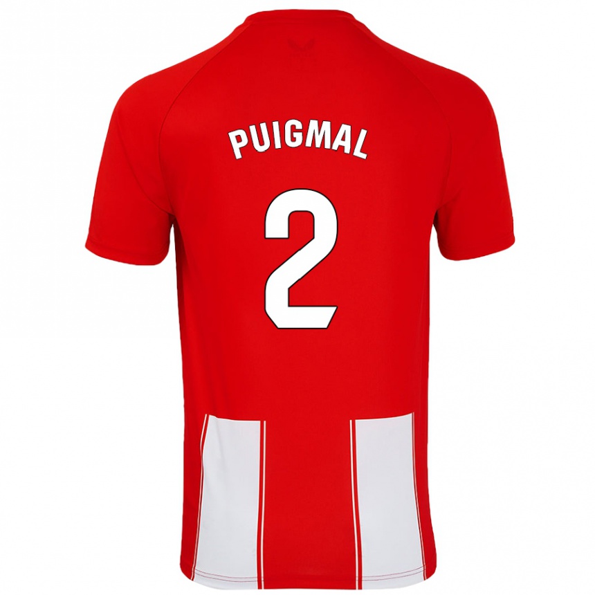 Kinder Fußball Arnau Puigmal #2 Rot Weiß Heimtrikot Trikot 2024/25 T-Shirt Luxemburg