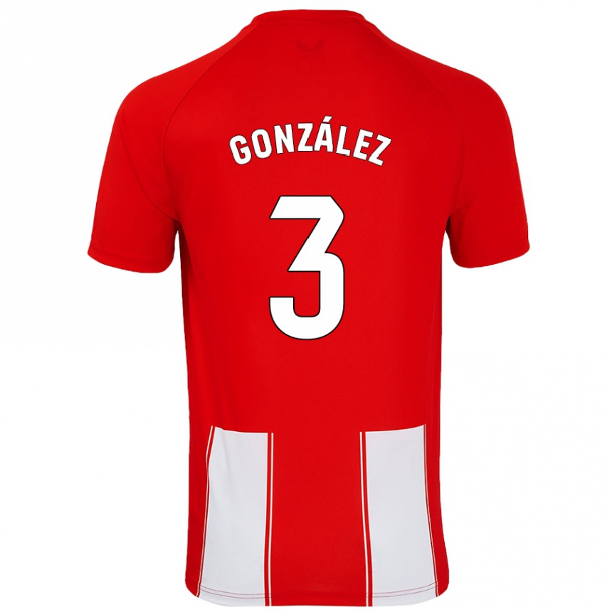 Kinder Fußball Edgar González #3 Rot Weiß Heimtrikot Trikot 2024/25 T-Shirt Luxemburg