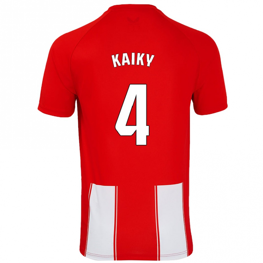 Kinder Fußball Kaiky #4 Rot Weiß Heimtrikot Trikot 2024/25 T-Shirt Luxemburg