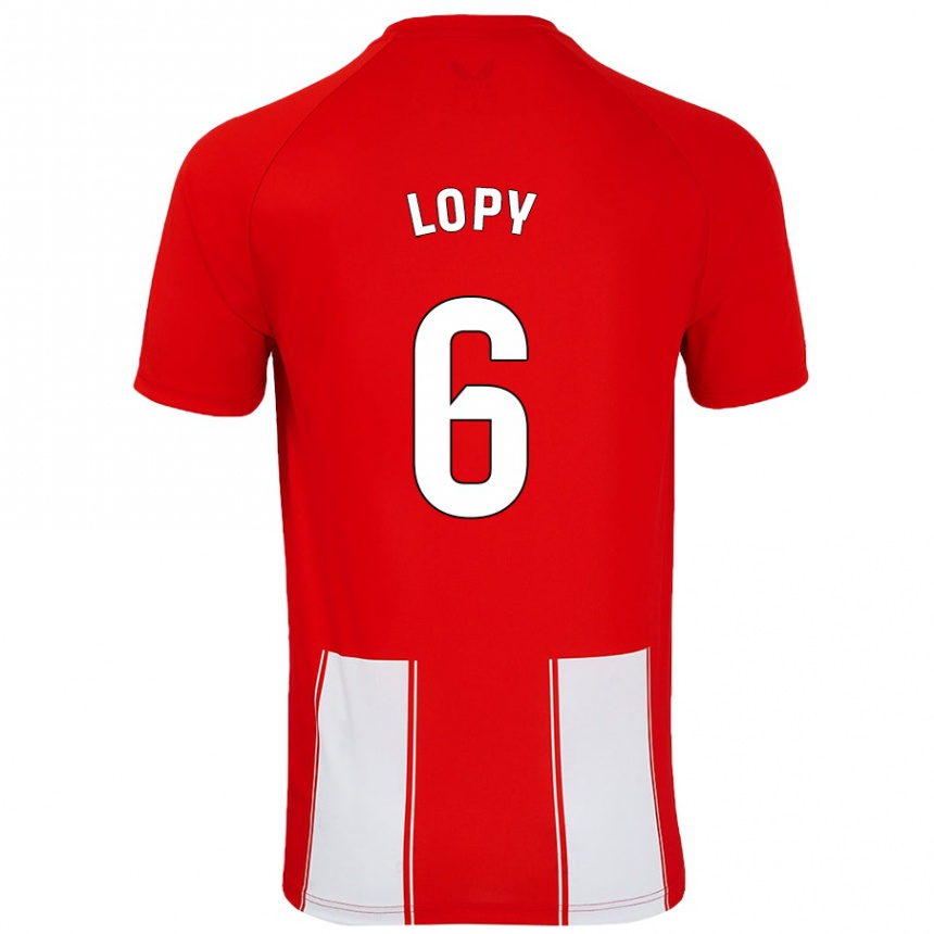 Kinder Fußball Dion Lopy #6 Rot Weiß Heimtrikot Trikot 2024/25 T-Shirt Luxemburg