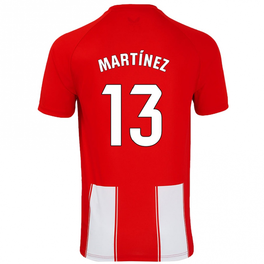 Kinder Fußball Fernando Martínez #13 Rot Weiß Heimtrikot Trikot 2024/25 T-Shirt Luxemburg