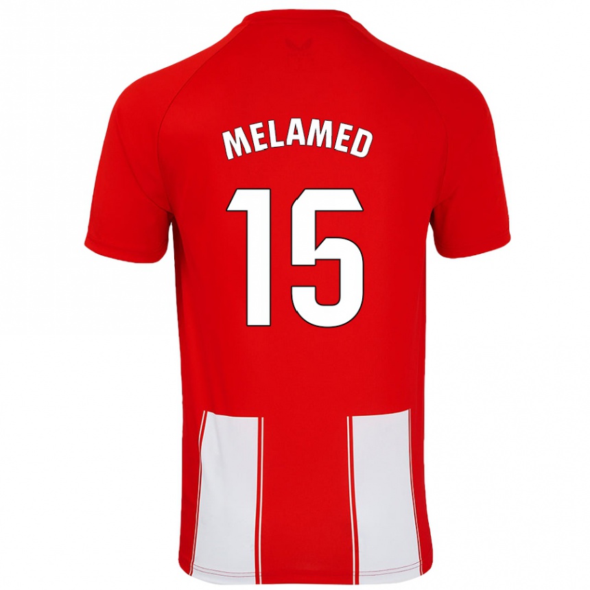 Kinder Fußball Nico Melamed #15 Rot Weiß Heimtrikot Trikot 2024/25 T-Shirt Luxemburg