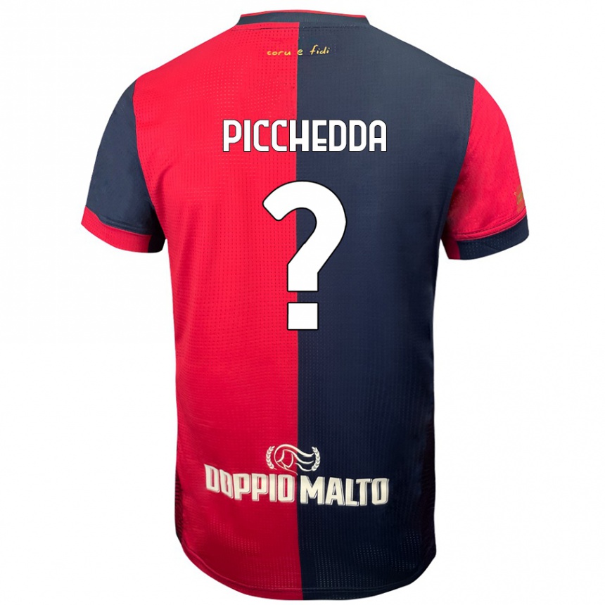 Kinder Fußball Marco Picchedda #0 Rot Dunkleres Blau Heimtrikot Trikot 2024/25 T-Shirt Luxemburg