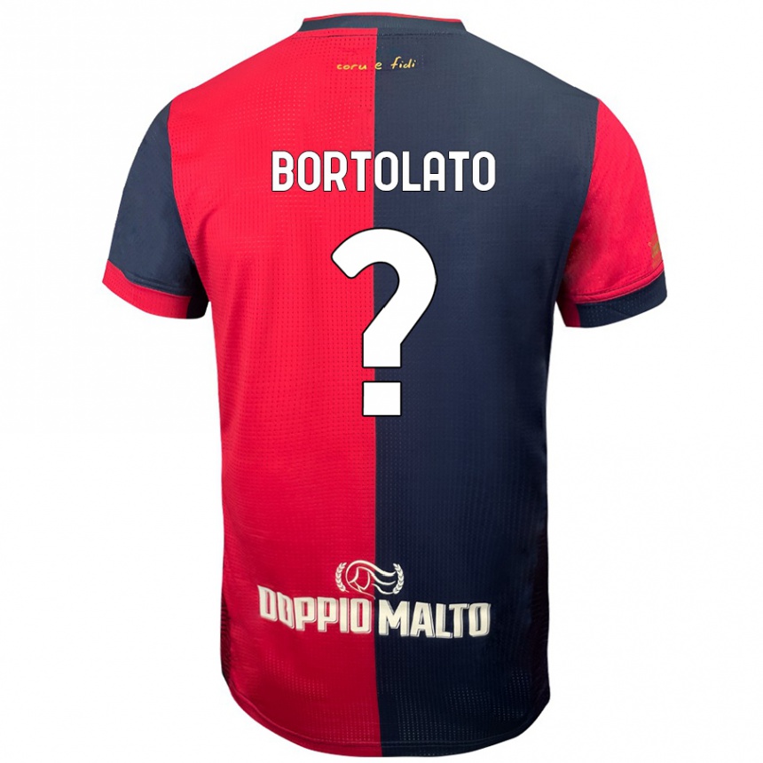 Kinder Fußball Filippo Bortolato #0 Rot Dunkleres Blau Heimtrikot Trikot 2024/25 T-Shirt Luxemburg