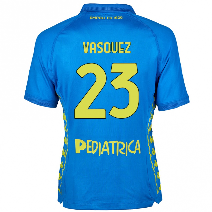 Kinder Fußball Devis Vásquez #23 Blau Heimtrikot Trikot 2024/25 T-Shirt Luxemburg