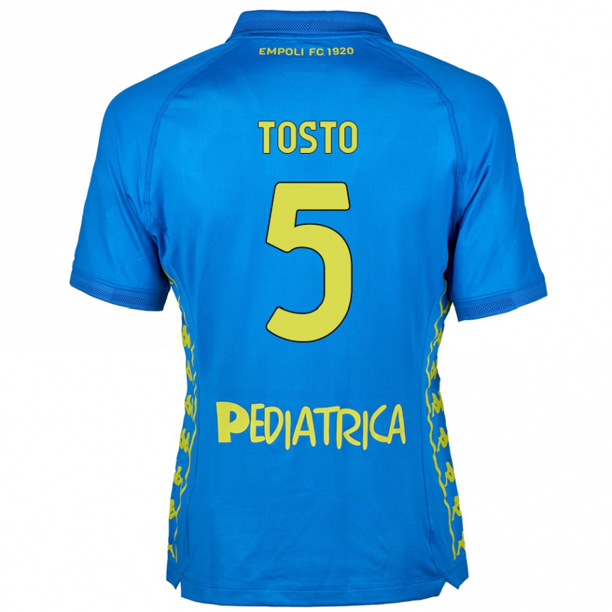 Kinder Fußball Lorenzo Tosto #5 Blau Heimtrikot Trikot 2024/25 T-Shirt Luxemburg