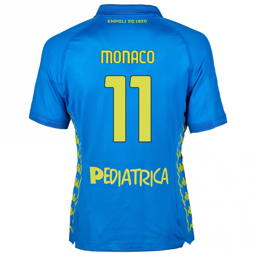 Kinder Fußball Salvatore Monaco #11 Blau Heimtrikot Trikot 2024/25 T-Shirt Luxemburg