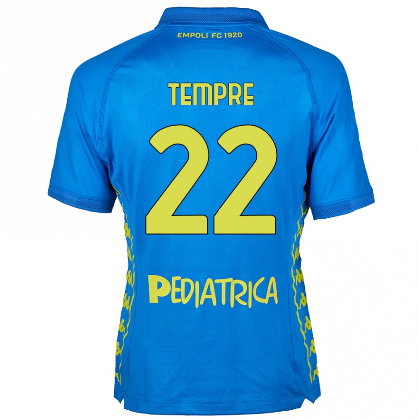 Kinder Fußball Michele Tempre #22 Blau Heimtrikot Trikot 2024/25 T-Shirt Luxemburg