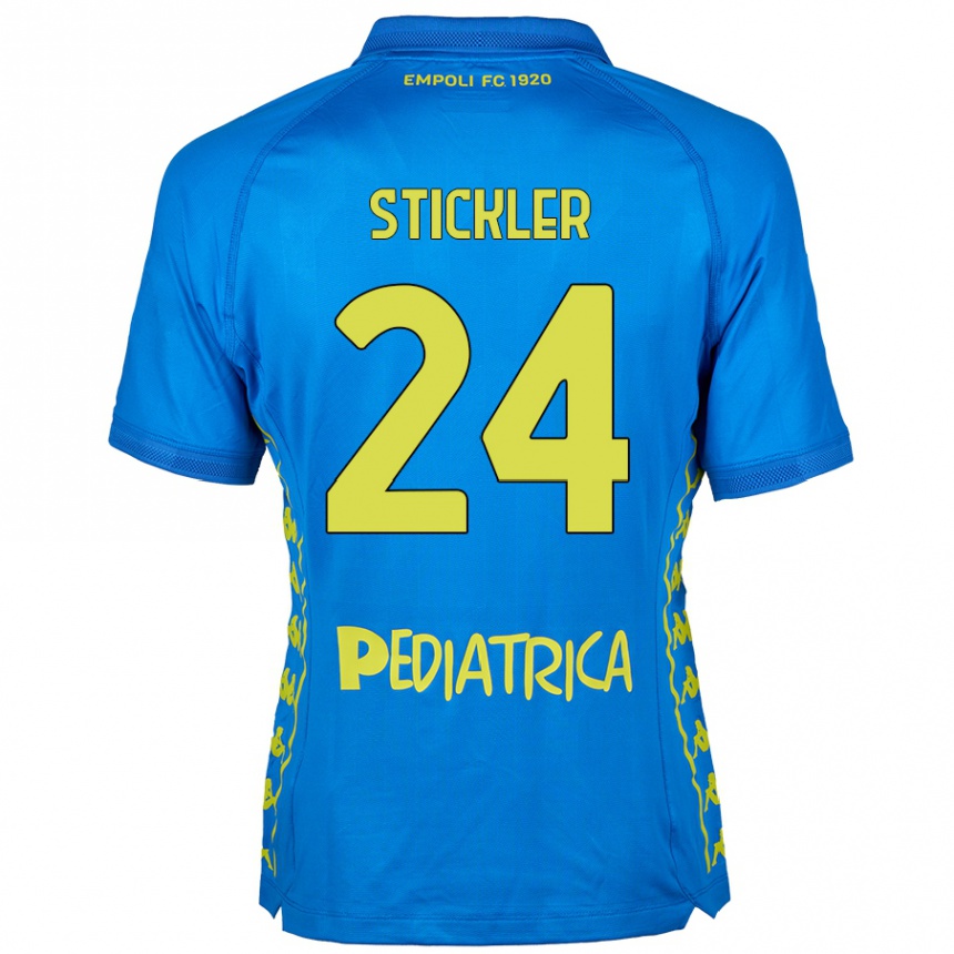 Kinder Fußball Mateo Stickler #24 Blau Heimtrikot Trikot 2024/25 T-Shirt Luxemburg