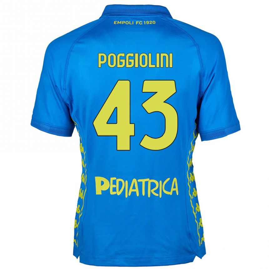 Kinder Fußball Duccio Poggiolini #43 Blau Heimtrikot Trikot 2024/25 T-Shirt Luxemburg