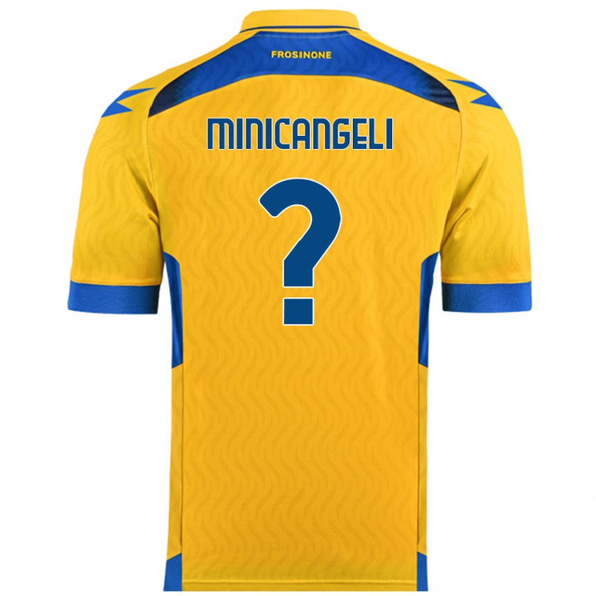 Kinder Fußball Francesco Minicangeli #0 Gelb Heimtrikot Trikot 2024/25 T-Shirt Luxemburg