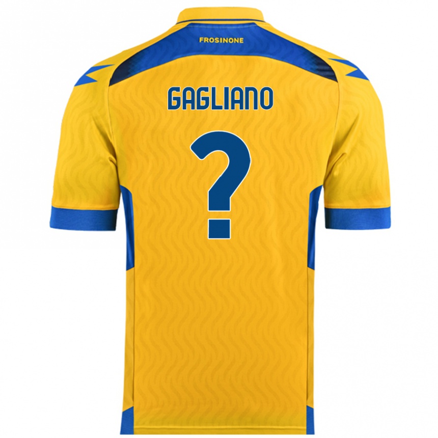 Kinder Fußball Mattia Gagliano #0 Gelb Heimtrikot Trikot 2024/25 T-Shirt Luxemburg