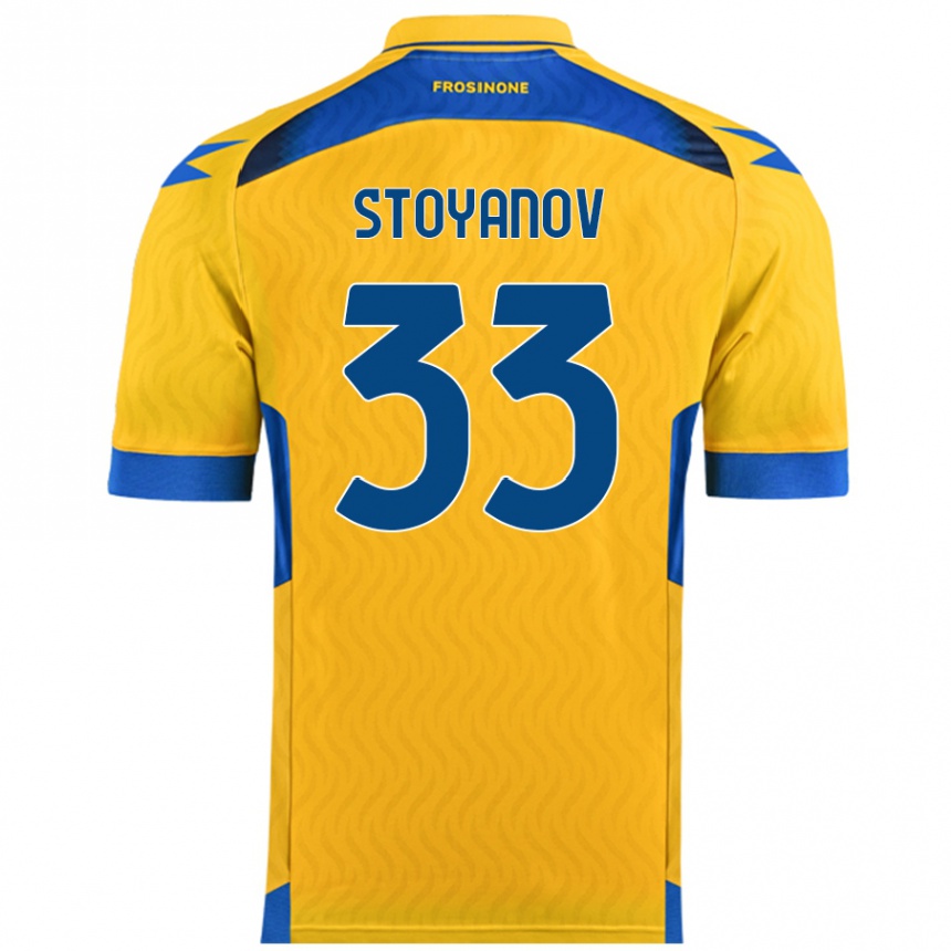 Kinder Fußball Steliyan Stoyanov #33 Gelb Heimtrikot Trikot 2024/25 T-Shirt Luxemburg