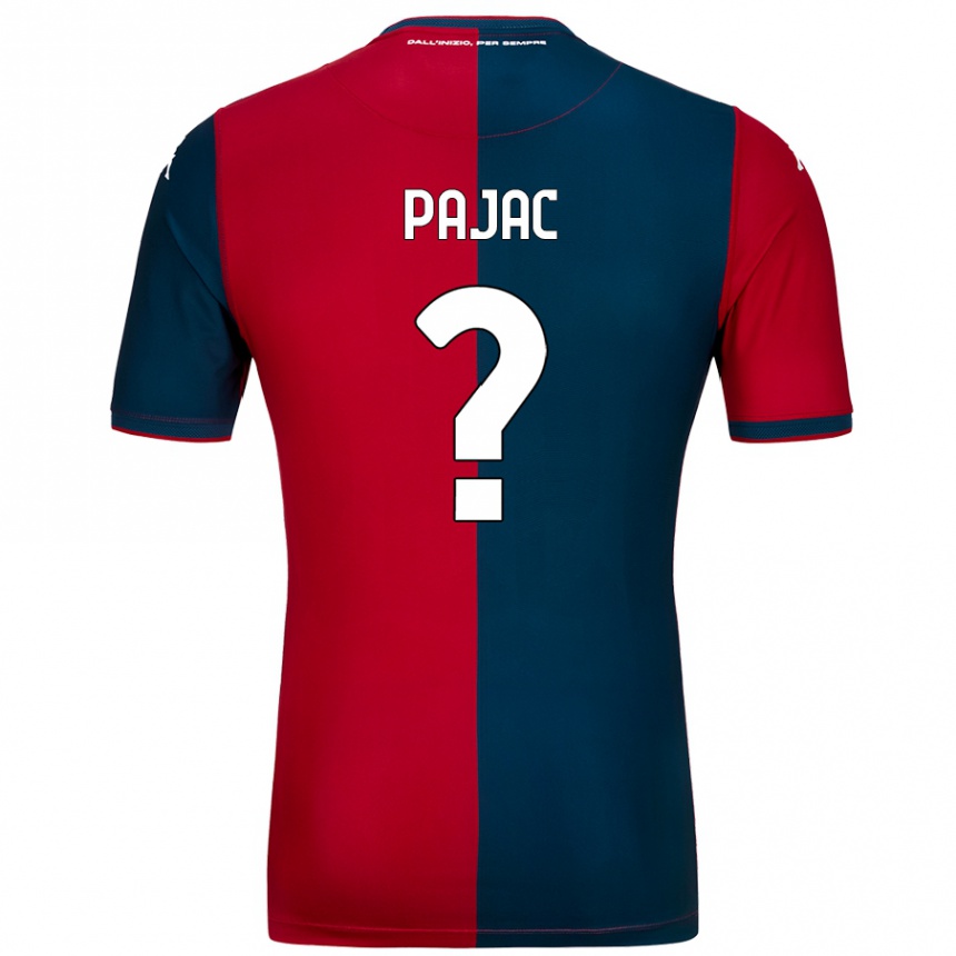 Kinder Fußball Marko Pajac #0 Rot Dunkelblau Heimtrikot Trikot 2024/25 T-Shirt Luxemburg