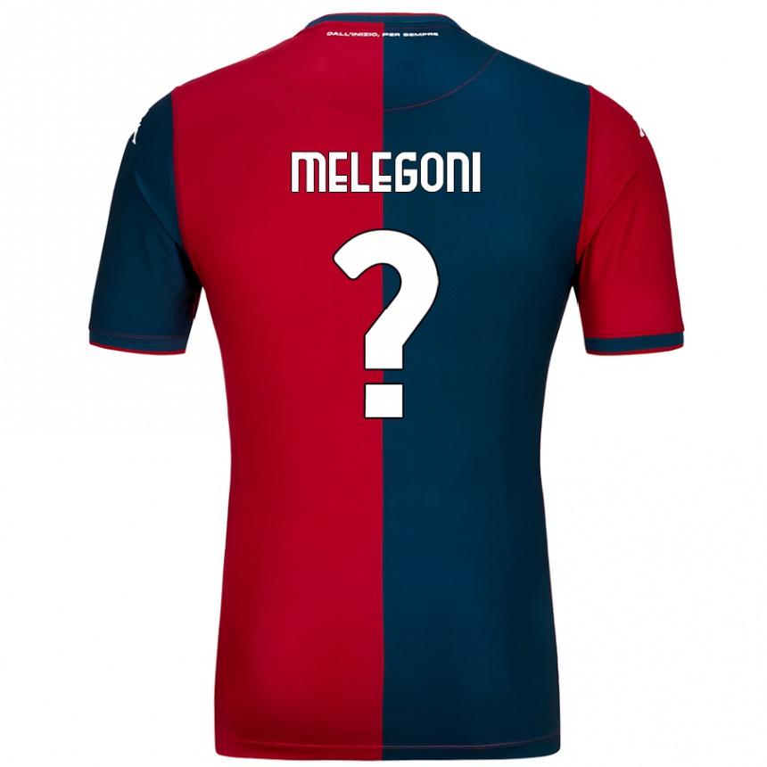 Kinder Fußball Filippo Melegoni #0 Rot Dunkelblau Heimtrikot Trikot 2024/25 T-Shirt Luxemburg