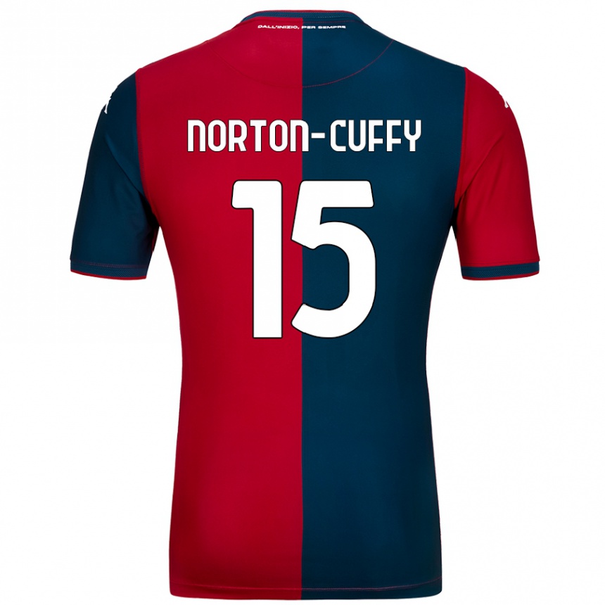 Kinder Fußball Brooke Norton-Cuffy #15 Rot Dunkelblau Heimtrikot Trikot 2024/25 T-Shirt Luxemburg