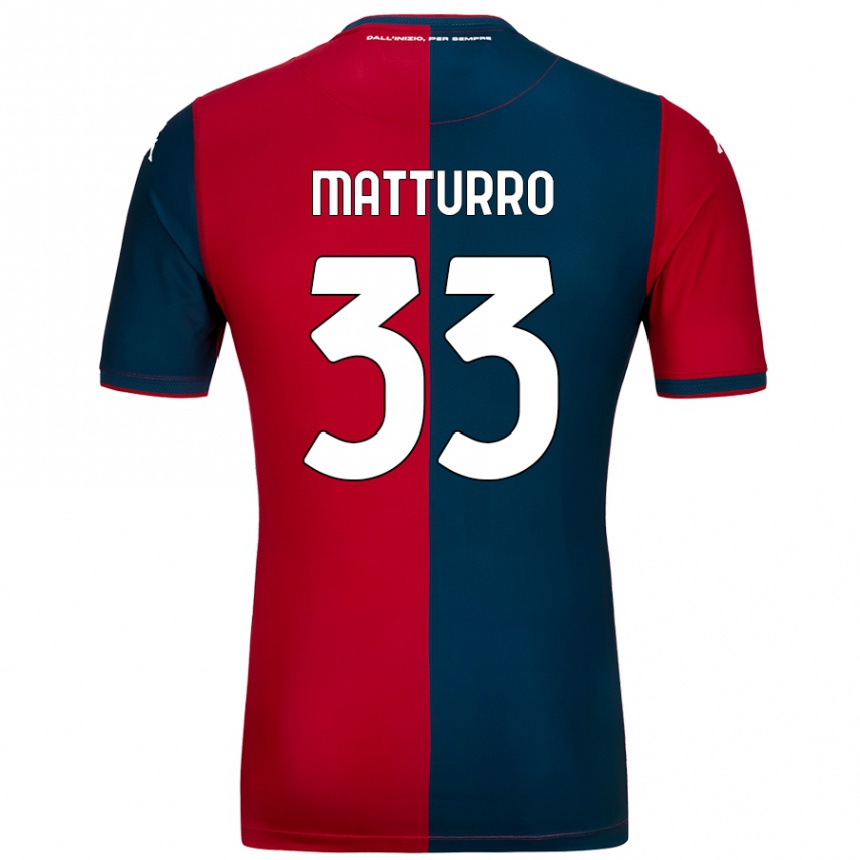 Kinder Fußball Alan Matturro #33 Rot Dunkelblau Heimtrikot Trikot 2024/25 T-Shirt Luxemburg