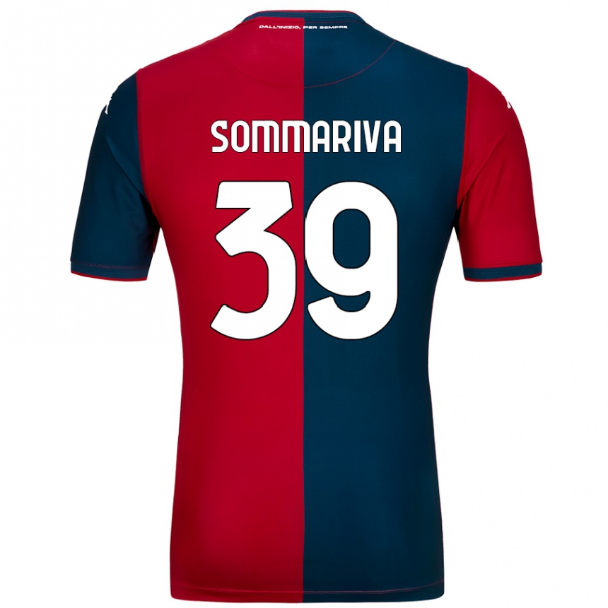 Kinder Fußball Daniele Sommariva #39 Rot Dunkelblau Heimtrikot Trikot 2024/25 T-Shirt Luxemburg